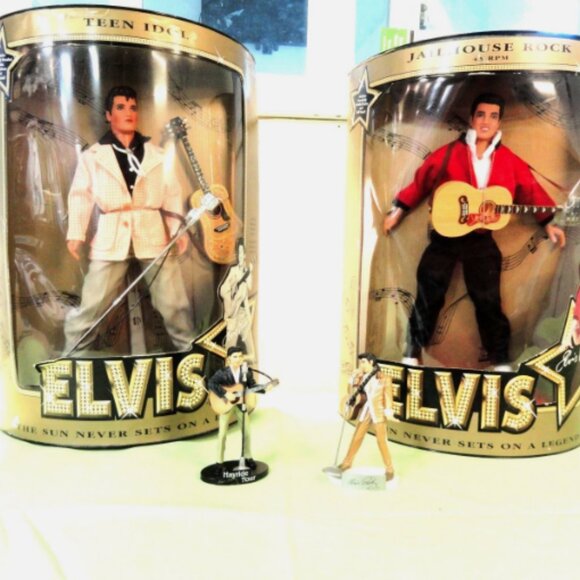 ELVIS PRESLEY BUNDLE 4 QTY ACTION FIGURES DOLLS TEEN IDOL JAILHOUSE ROCK HAYRIDE - Picture 1 of 12